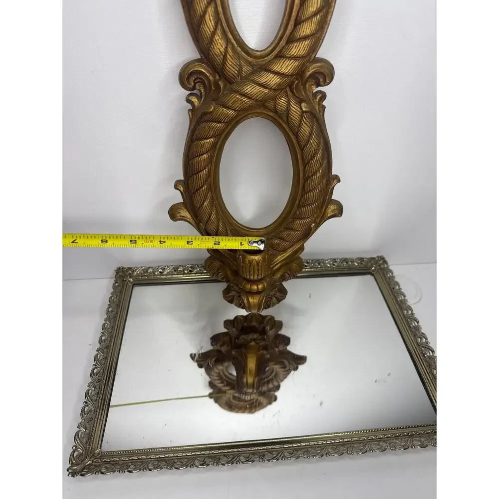 Vintage Syroco Home interiors Gold Candle Sconce